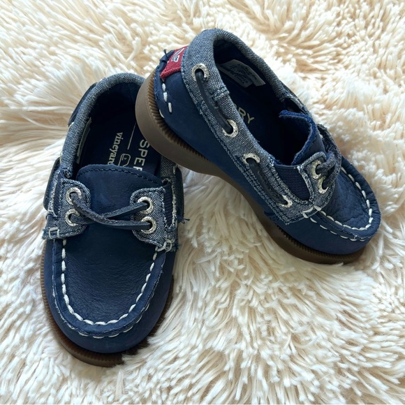 Sperry x Vineyard Vines Infant Navy Blue Slip-On Boat Shoes size 5M - Picture 1 of 7